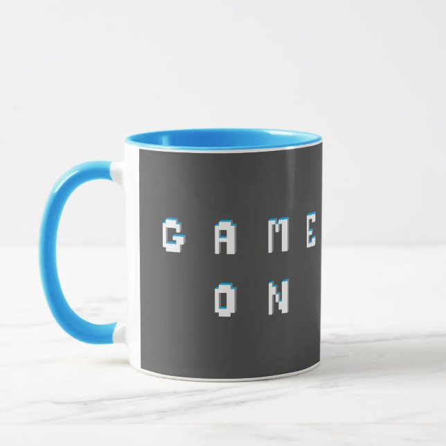 Taza Gráfico de texto con estilo de píxel retro juego a (Izquierda)
