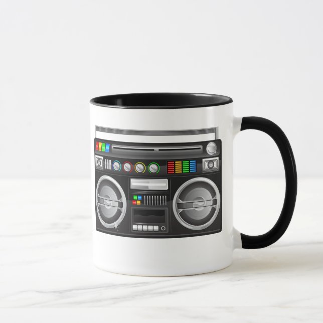 Taza gráfico retro boombox ghetto blaster (Derecha)