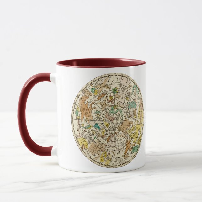 Taza Gráfico y mapa de constelaciones de estrellas del  (Izquierda)