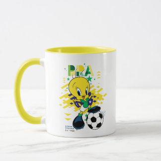 Taza Gráficos de fútbol del equipo de Brasil con TWEETY