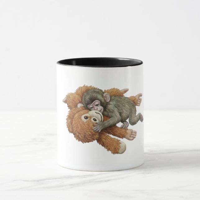 Taza Gráficos de Monkey Punch, bebé mono orangután abra (Centro)