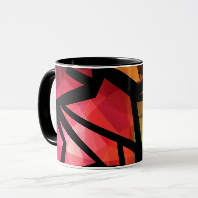 Taza Grafiti geométrico oscuro moderno abstracto (Anverso izquierdo)