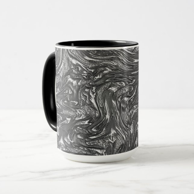 Taza Grafito gris curvado textura áspera (Anverso izquierdo)