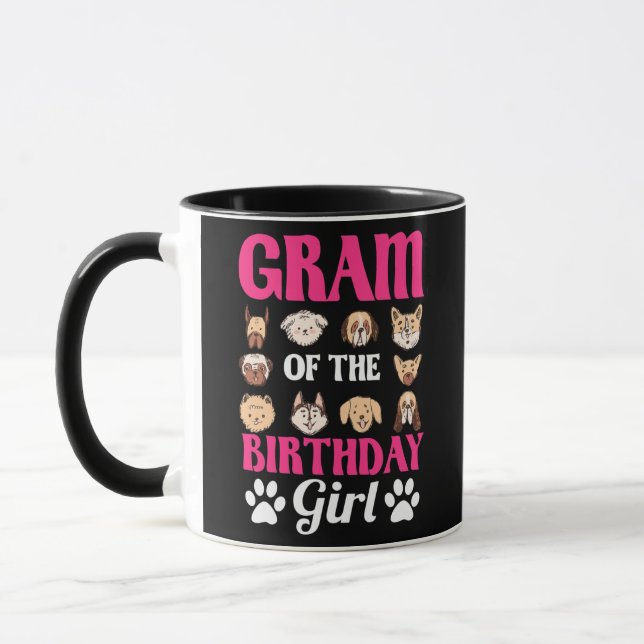 Taza Gram Del Chica De Cumpleaños Perro Paw Bday Fiesta (Izquierda)