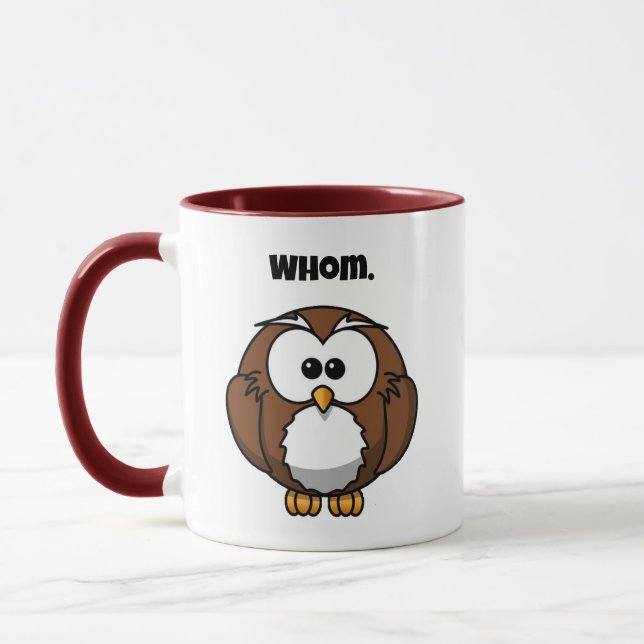 Taza Grammar Owl Personalizado gracioso para escritores (Izquierda)