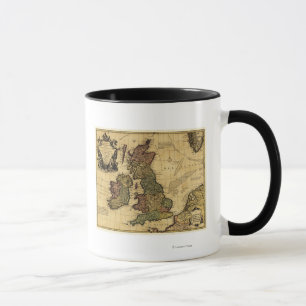 Taza Gran BritainPanoramic MapGreat Gran Bretaña