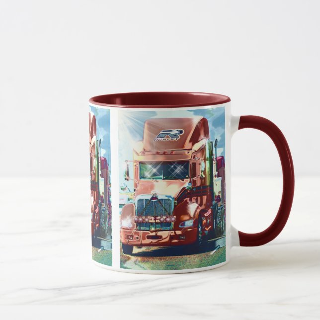 Taza Gran camión pesado rojo para camioneros y amantes  (Derecha)
