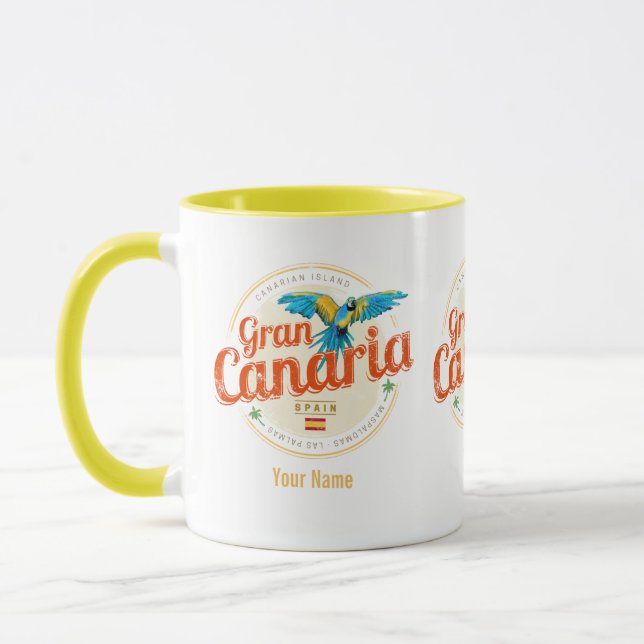 Taza Gran Canaria Parrot Canarias España Vintage (Izquierda)