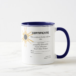 Taza Gran certificado de observador de American Solar E