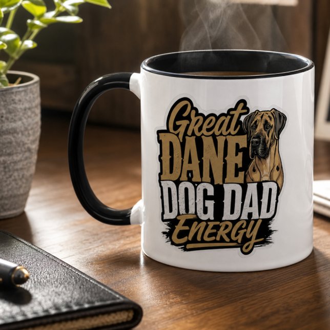 Taza Gran energía de papá de Dane  (Great Dane Dog Dad Energy Mug)