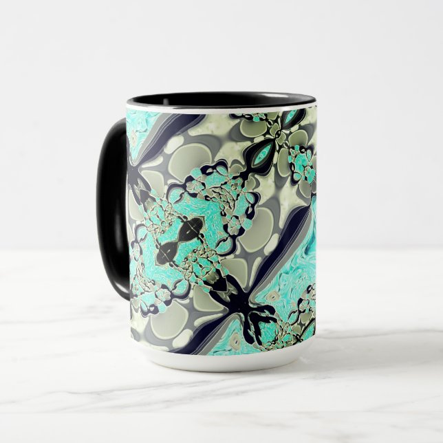 Taza Gran espejo de tonos aguamarina y gris (Anverso izquierdo)
