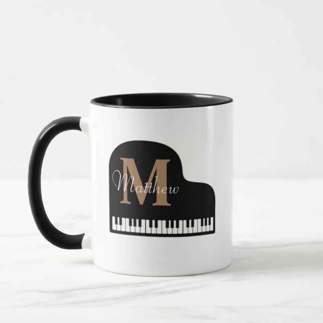 Taza Gran Monograma de Piano con el nombre de Pianista (Izquierda)