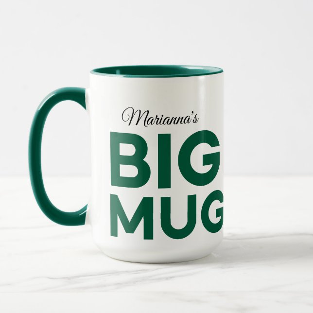 Taza Gran Mugre Verde | Enorme Mug | Nombre personaliza (Izquierda)