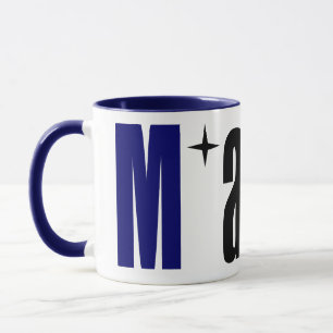 Taza Gran nombre "Mary", azul oscuro real y estrellas n