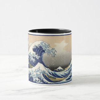 Taza Gran Ola frente a Kanagawa y Monte Fuji Mar de Jap