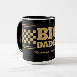 Taza Gran Papá Cuadrados Dorado Falso y Negro