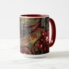 Taza Gran relación de fractal extraño sobre imagen enve