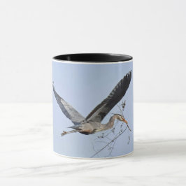 Taza Gran tazón azul de garza