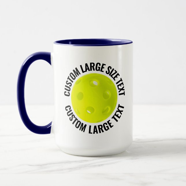 Taza Gran Texto Azul Marino Combinado 15oz Pickleball P (Izquierda)