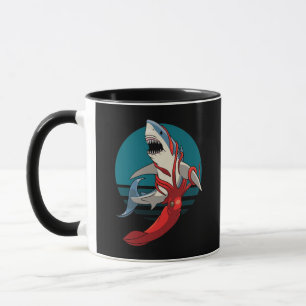 Taza Gran tiburón blanco y calamar gigante