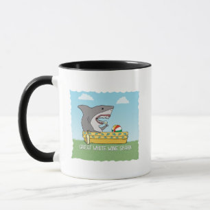 Taza Gran tiburón divertido del vino blanco