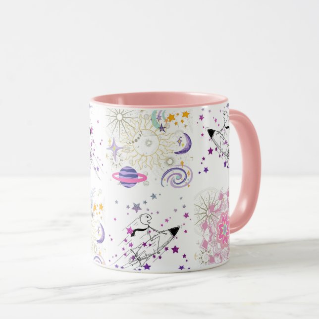 Taza Gran tiempo y espacio Mandala Parchwork Pattern Co (Anverso derecho)