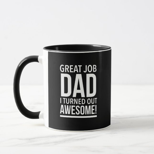 Taza Gran trabajo papá, he resultado genial para los pa (Izquierda)