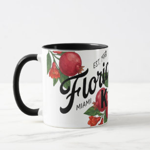 Taza Granada de Florida Vintage Miami Botánico Fruta