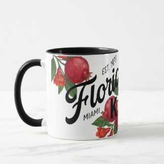 Taza Granada de Florida Vintage Miami Botánico Fruta 