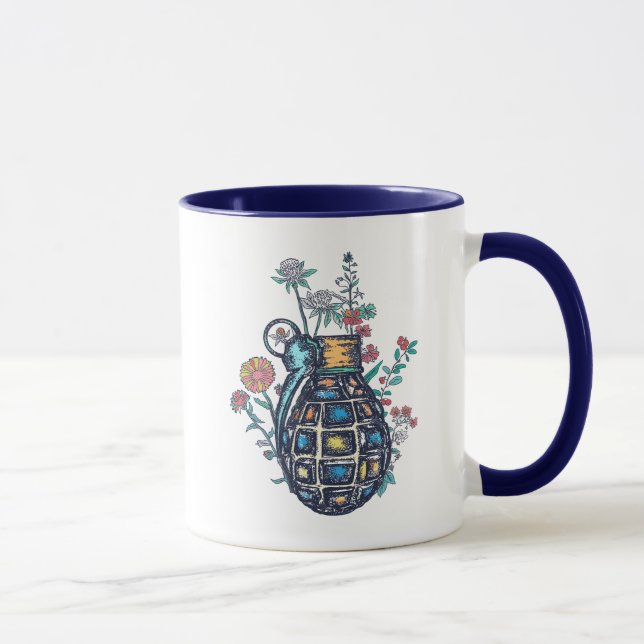Taza Granada de mano Base de flores (Derecha)