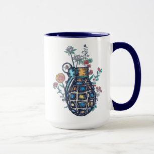Taza Granada de mano Base de flores