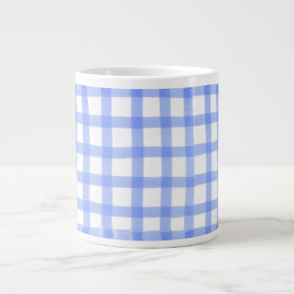 Taza grande "azul y blanca" comprobada del jumbo