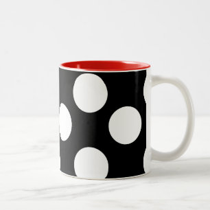Taza grande blanco y negro del lunar