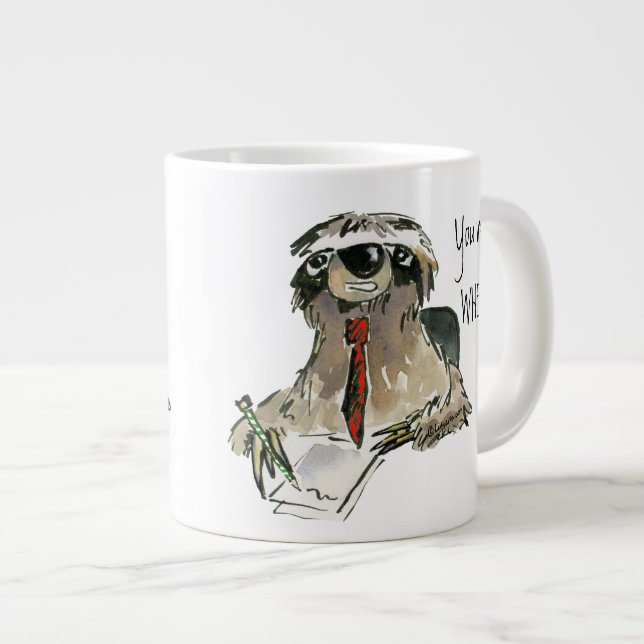 Taza grande de la oficina de la pereza del dibujo (Derecha)