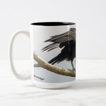 Taza grande del buitre negro