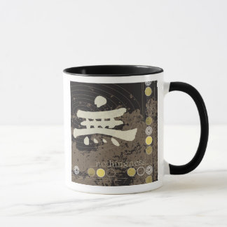 Taza grande del diseño de la nada del kanji "MU"