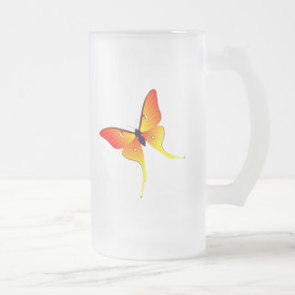 Taza grande del vidrio esmerilado de la mariposa