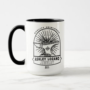 Taza grande, negro del diseño del yunque