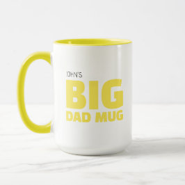 Taza Grande Papá Amarilla de Novedad Personalizada
