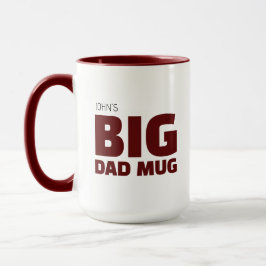 Taza Grande Papá Personalizada de Burgundy Roja No