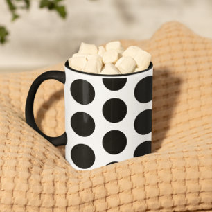 Taza Grandes Lunares Negros Patrón