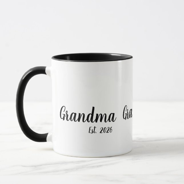 Taza Grandma Established New Grandmother Gift (Izquierda)