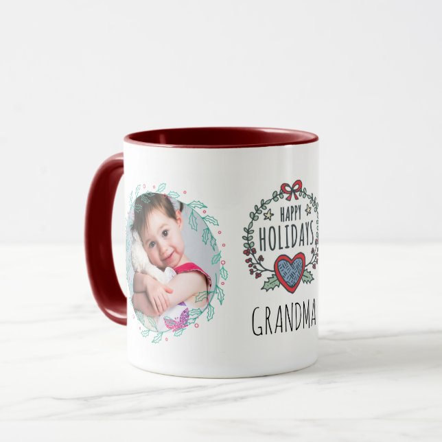 Taza GRANDMA FOTO MUG - Navidades regalos nietos fotos (Anverso izquierdo)