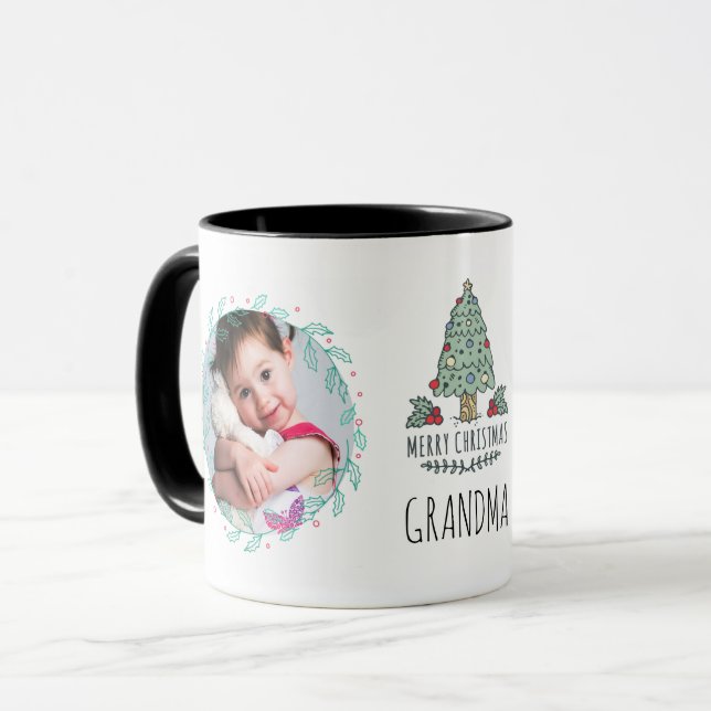 Taza GRANDMA FOTO MUG - Navidades regalos nietos fotos (Anverso izquierdo)