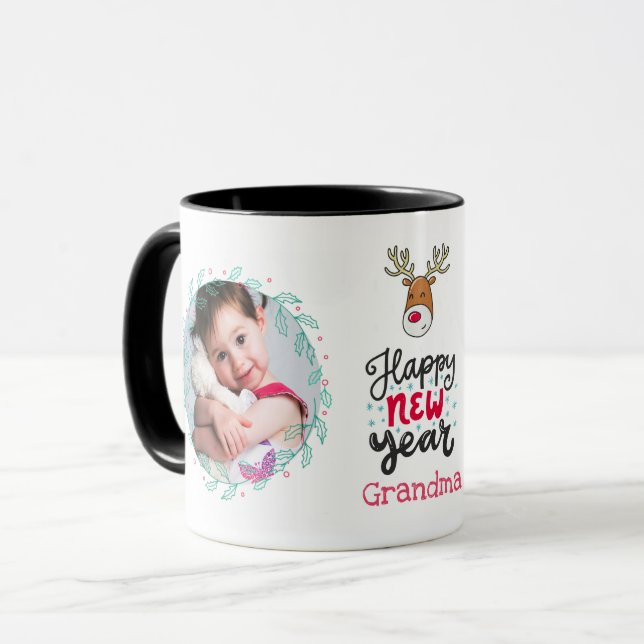 Taza GRANDMA FOTO MUG - Navidades regalos nietos fotos (Anverso izquierdo)