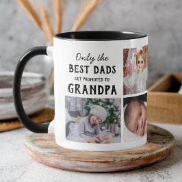 Taza Grandpa Photo Collage Grandkids Names Script Heart