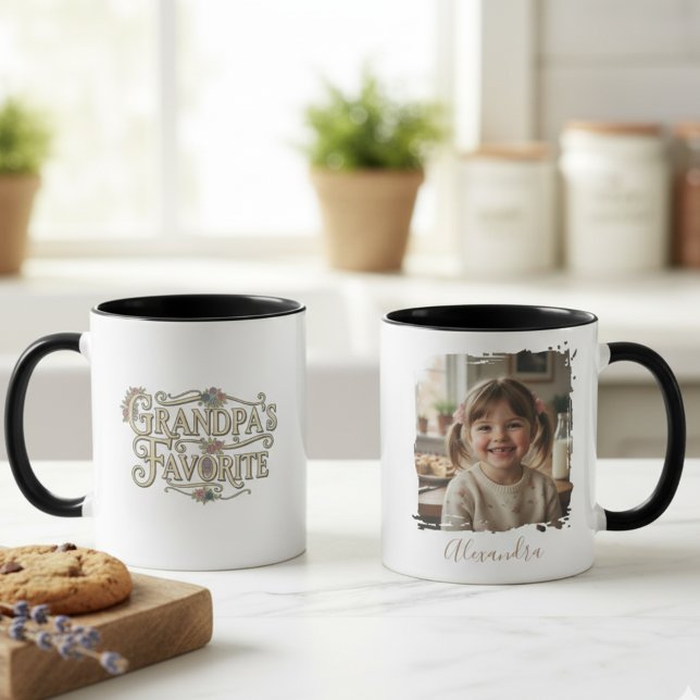 Taza Grandpa's Favorite Personalized Photo (Grandpa personalilzed photo coffee mug)