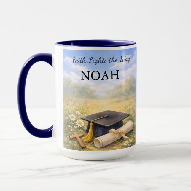 Taza Grandson Graduation Personalized Christian Gift (Izquierda)