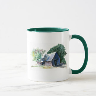 Taza - Granero de acuarela