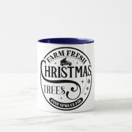 Taza Granja Árboles de Navidad frescos Pine Spruce Fir